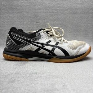 ASICS Gel-Rocket Shoes Mens Size 9.5 White Black Gum Sole Indoor Court 1072A034